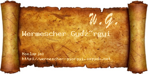 Wermescher Györgyi névjegykártya